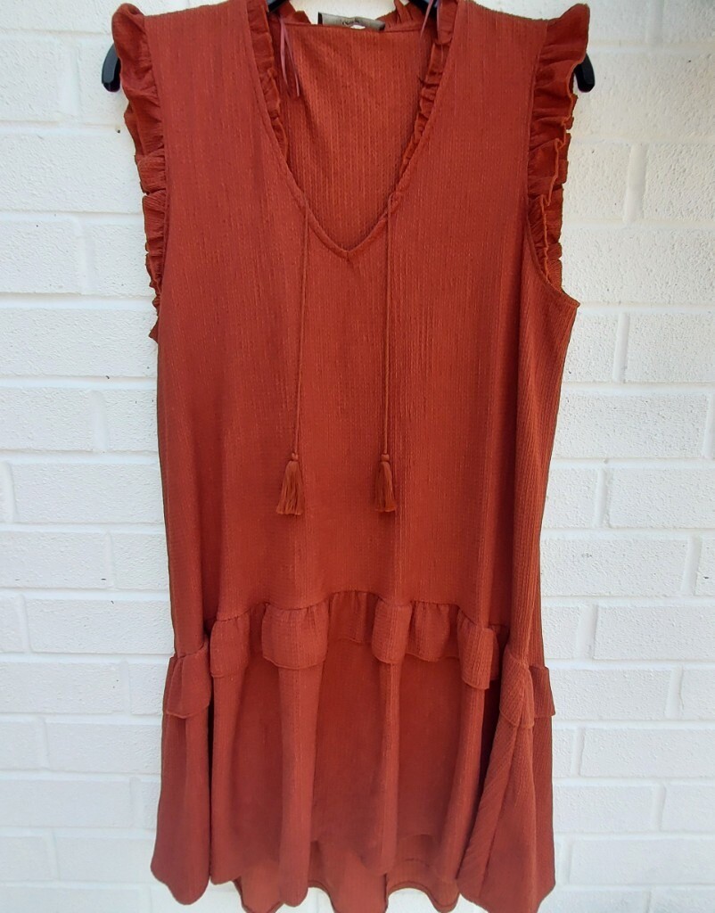 george asda brown burnt orange dress 